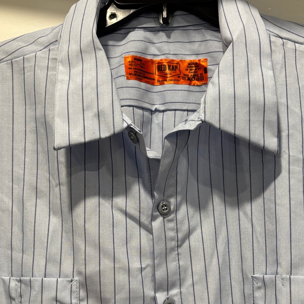 Red Kap Light Blue Pinstripe Casual Shirt